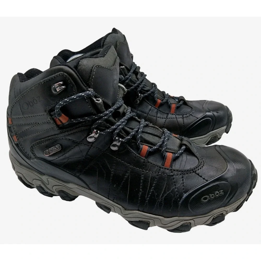 Oboz Boots Mens Size 13 Black Waterproof Hiking Combat Ankle Trail See Desc.